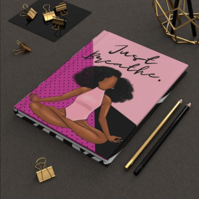 Black Women self care hardcover notebook matte, black girl journal stationery, gifts for her, black women planner, prayer journal