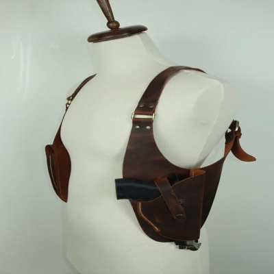 Custom leather shoulder, leather gun holster, underarm holster for colt, chest holster, holster for revolver,