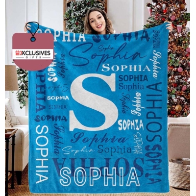 Personalized Name Blanket for Children, Customized Name Baby Blankets for Newborn, Baby Name Blanket for Birthday, Christmas Gift for Baby