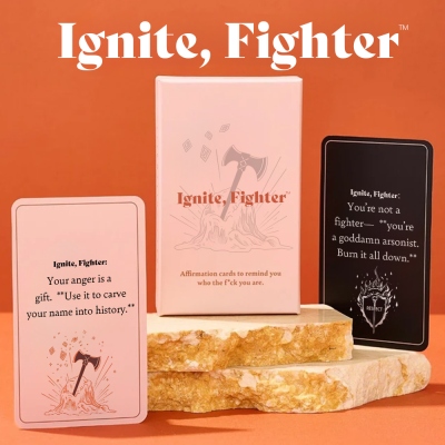 Ignite Fighter Affirmation Cards | 50 Badass Affirmations for Women | Self-Care Gift | Perfect for Holiday Gifting & Stocking Stuffers