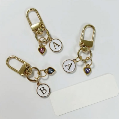 🎁 Custom Letter Keychain with Birthstone - Personalized Initial Bag Charm - Car Accessories, Notebook Charm, Gift for Friends, Birthday Gift