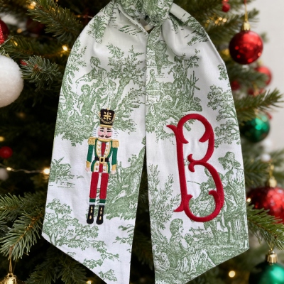 Personalized Monogrammed Nutcracker Christmas Wreath Sash