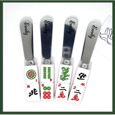 Mah Jongg Tile Cheese Spreaders, Hostess Gift, Set of 4
