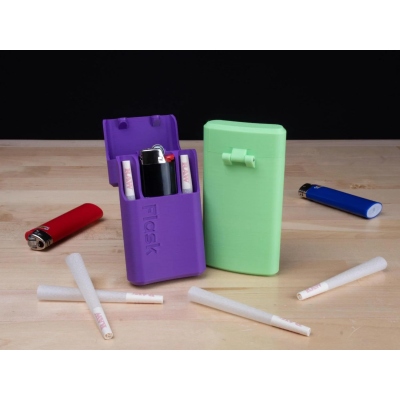Stash Flask | Flask-Shaped Preroll and Lighter Container with Magnetic Lid | Holds 2 or 4 King Cones Pre Rolls  | Compact Travel Doob Tube