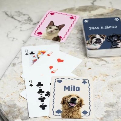 🎁 Custom Playing Cards With Pet Portrait Personalized Poker Cards Dog Playing Card Custom Made Deck Card Custom Poker Cards Cat Pack Card Gift