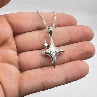 North Stars Cremation Urn Necklace Celestial Ash Keepsake Jewelry