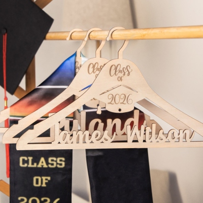 Personalized Name Graduation Hanger, Wooden Hanger with Graduation Cap, Class of 2025, Graduation Gift, Graduation Keepsake, Gift for Graduates