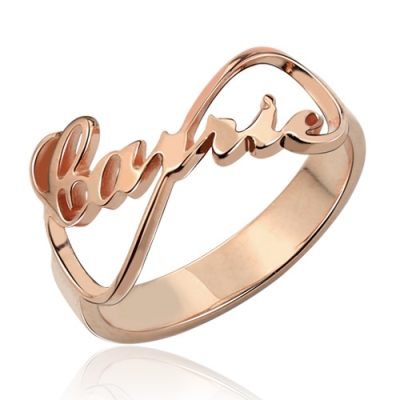 Rose Gold Romantic Customized Infinity Name Ring