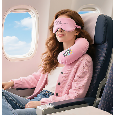 Personalized Neck Pillow Set – Custom Travel Comfort with Fatigue Relief, Quick Sleep & Easy Portability