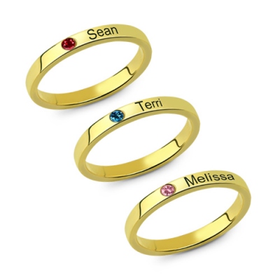 Fabulous Mother's Stackable Birthstone Name Ring UK Size