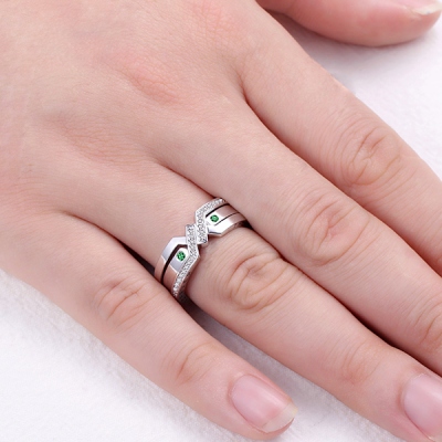 Custom Smart Cubic Zirconia Combination Knot Birthstone Ring