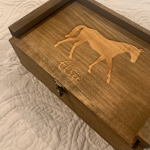 Equestrian Horse Personalized Wood Storage Box, Awards Display, Birthday Gift
