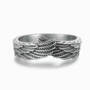 Personalized Angel Wing Ring, Adjustable Ring, Remain in Your Heart