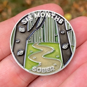 One Year Sober achievement coin