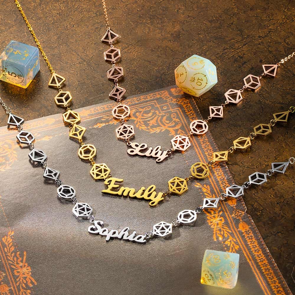 Personalized Name Dice Necklace