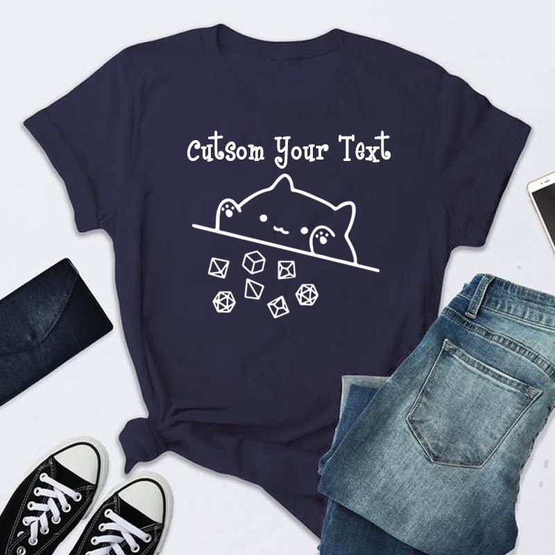 Custom Cat Throwing Dice T-Shirt