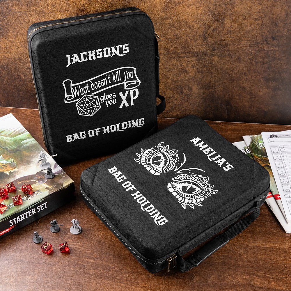 TTRPG Accessories Case for Dice and Miniatures I Custom Name RPG Bag of