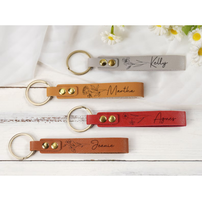 Personalisierter Leder-Schlüsselanhänger, Personalisierter Schlüsselbund, Personalisierter Leder-Schlüsselanhänger, Koordinaten-Schlüsselanhänger, Längen- und Breitengrad-Schlüsselanhänger, Bestes Geschenk