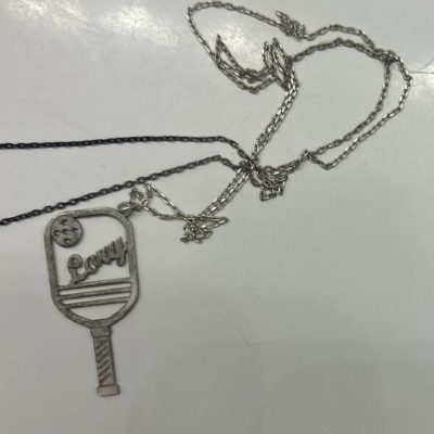 Pickleball Name Necklace, Pickleball Necklace, Pickleball Jewelry, It&#39;s a Paddle Necklace, Pickleball Gifts, symbol pendant, Pickle Ball