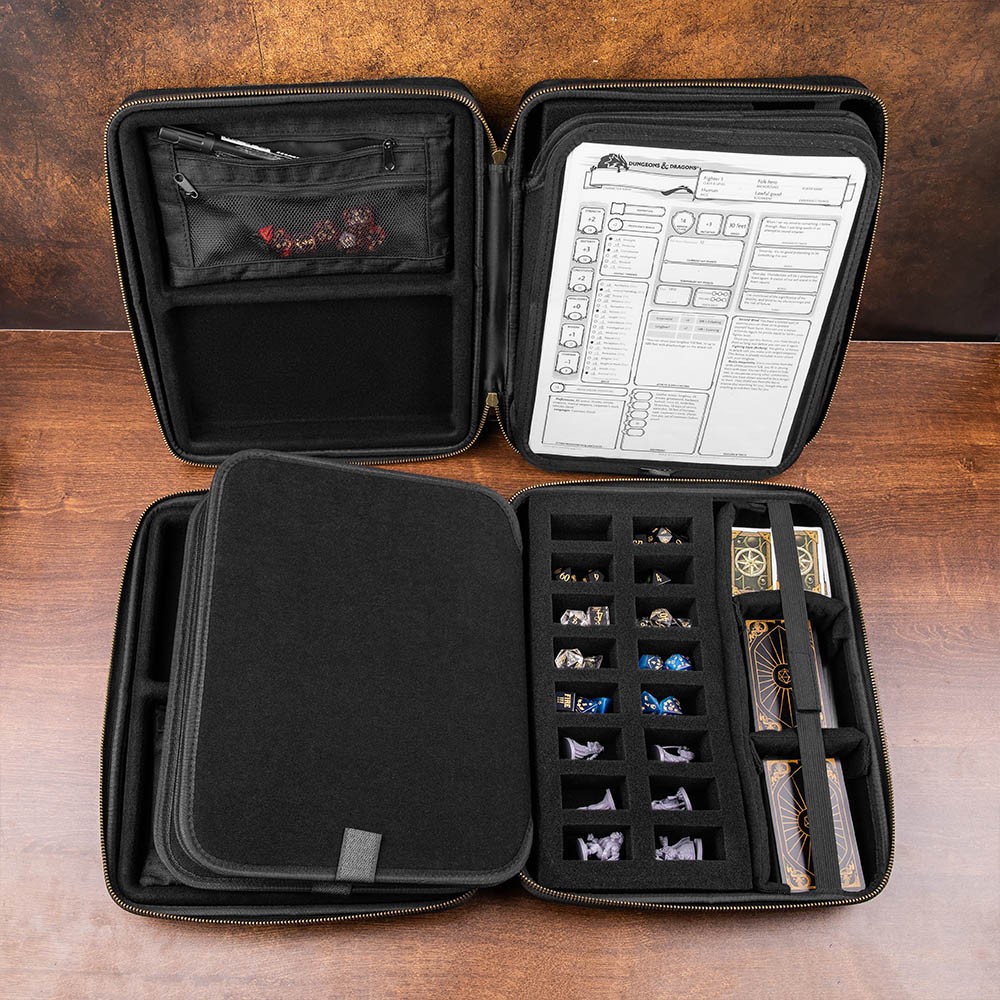 TTRPG Accessories Case for Dice and Miniatures I Custom Name RPG Bag of