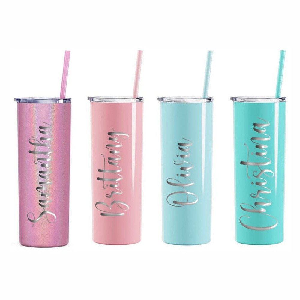 Personalized Tumbler with Straw, Insulated Tumbler, Custom Tumbler, Skinny Tumbler, Bridesmaid Proposal, Bridesmaid Gifts, Birthday Gift