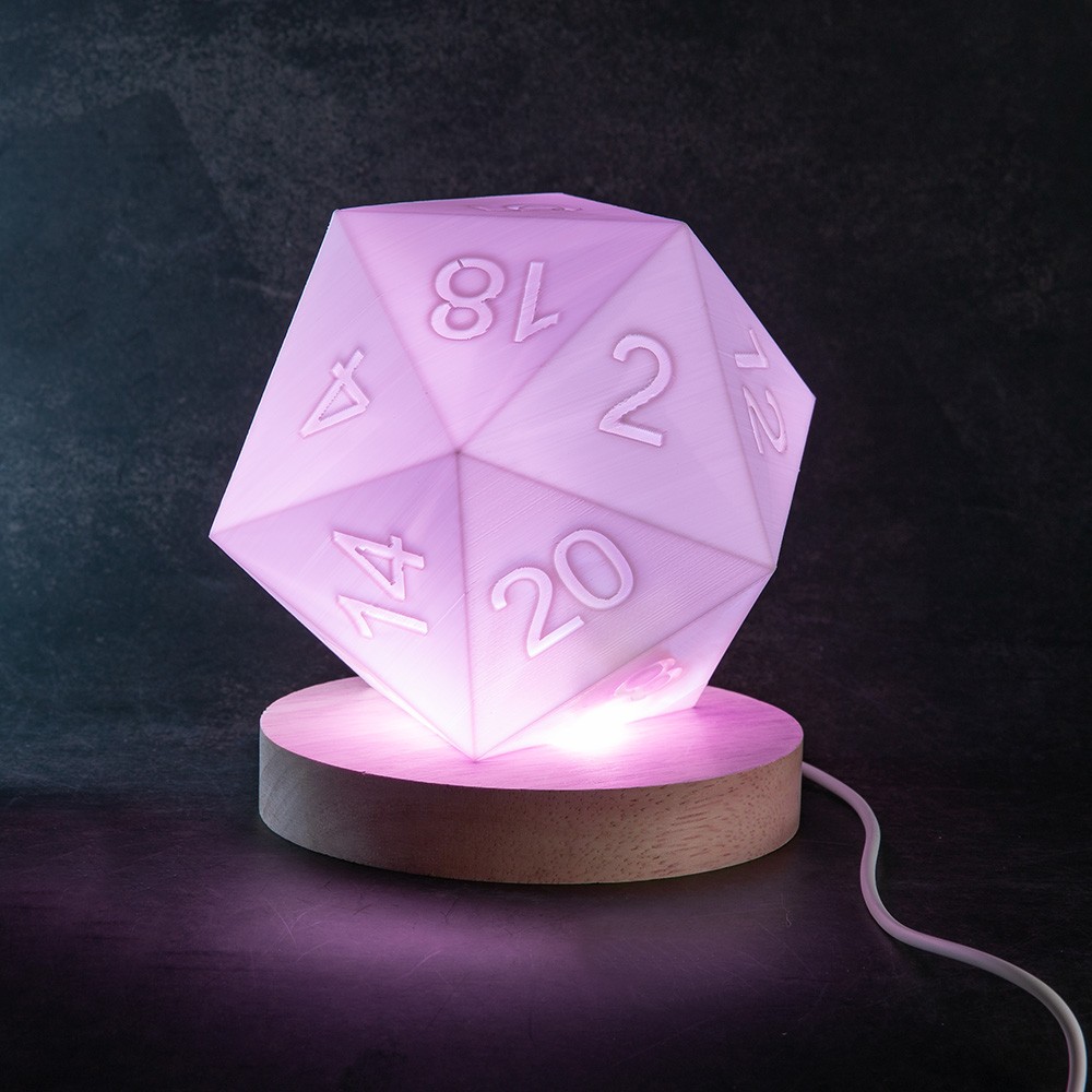 3D Printed Custom D20 Night Light for RPG Players