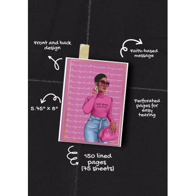 Black Women self care hardcover notebook matte, black girl journal stationery, gifts for her, black women planner, prayer journal