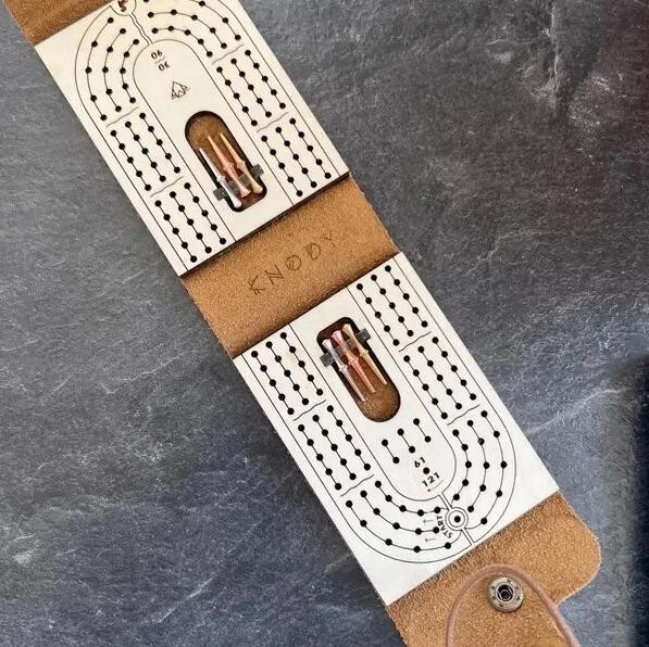 KNODY ultimate Leather | wrap around | Travel Cribbage board