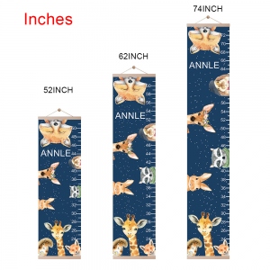 Customized Name Animals Growth Chart 