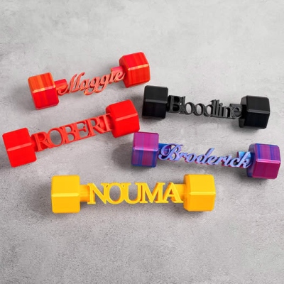 Personalized Name Full Size Dumbbell, 3D Printed Weight Lifting Accessory for Fitness Coach, Dumbbell Decor for Men, Bodybuilder Gift for Gym Lovers