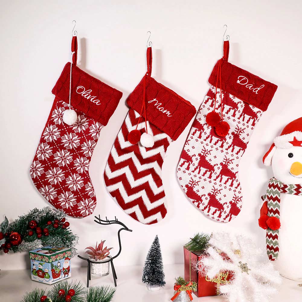 Customized Christmas Embroidered Family Stocking