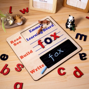 Kids' Learning Board with Moveable Alphabet Wooden Toys