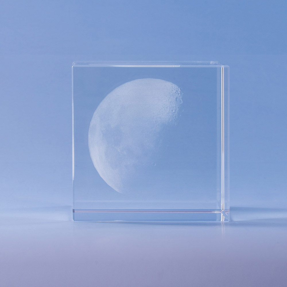 3D Moon Phases Crystal