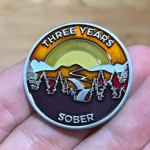 One Year Sober achievement coin