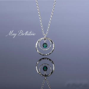 Sterling Silver Circle of Life Necklace, Birthstone Jewellery, Birthday Gift for Women