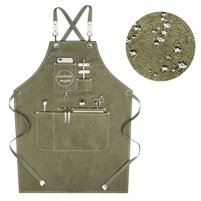 Water Resistant Barber Hairstylist Hair Stylist Hairdresser Canvas Aprons,Best Gifts Work Shop Apron For Women With Pockets