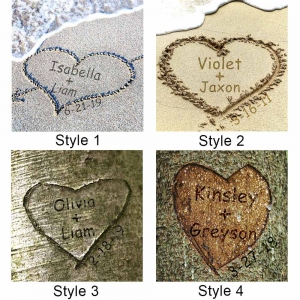 Heart in Sand Personalized Beach Necklace in Gold