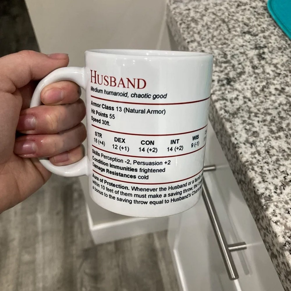 Husband | Wife Stat Block Mug Gift for RPG Players