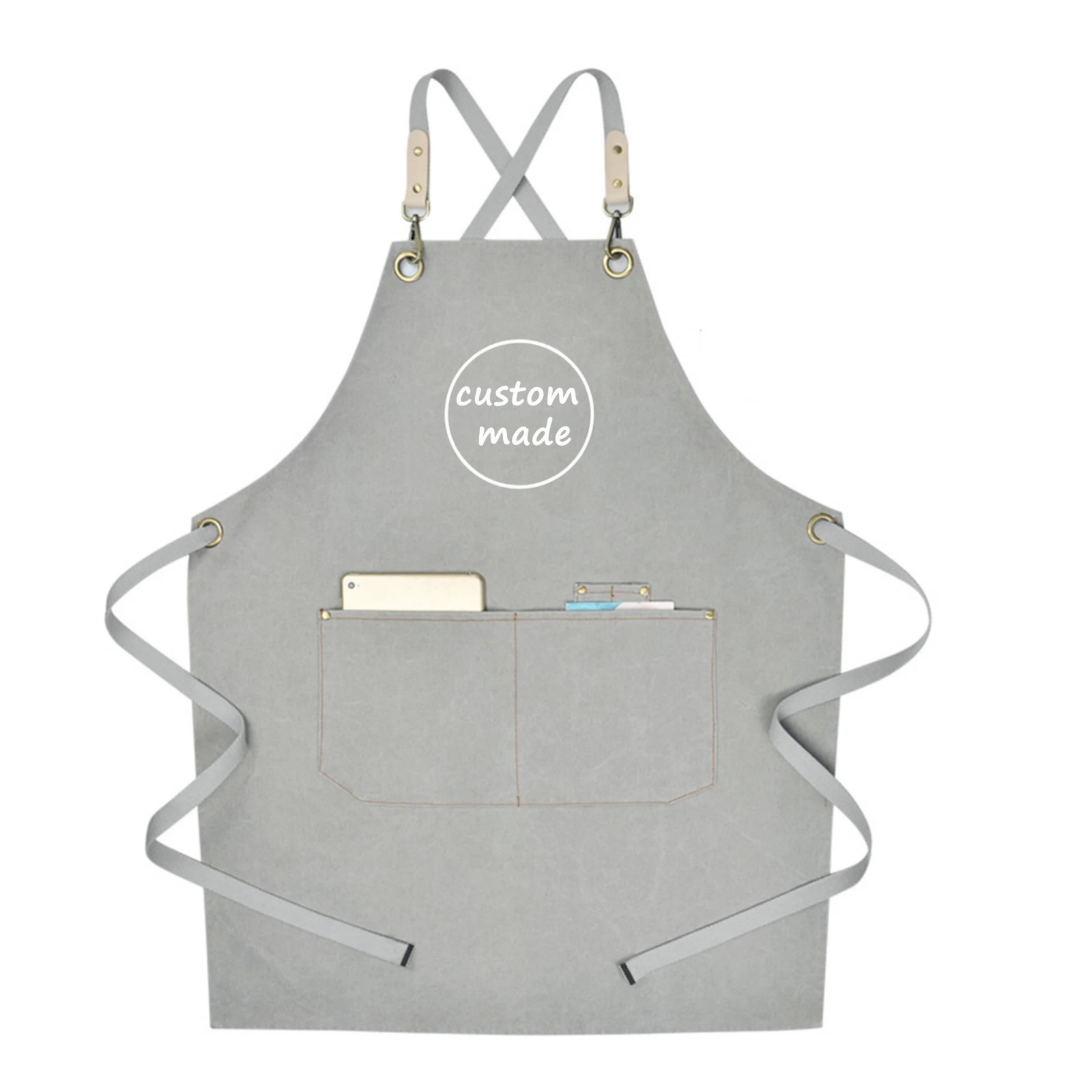 Personalized Unisex Canvas Water Resistant Apron for Restaurant,Bakery,Cafe, Kitchen,Florist,Nail Tech,Studio,Work Shop,BBQ,Aprons Gift