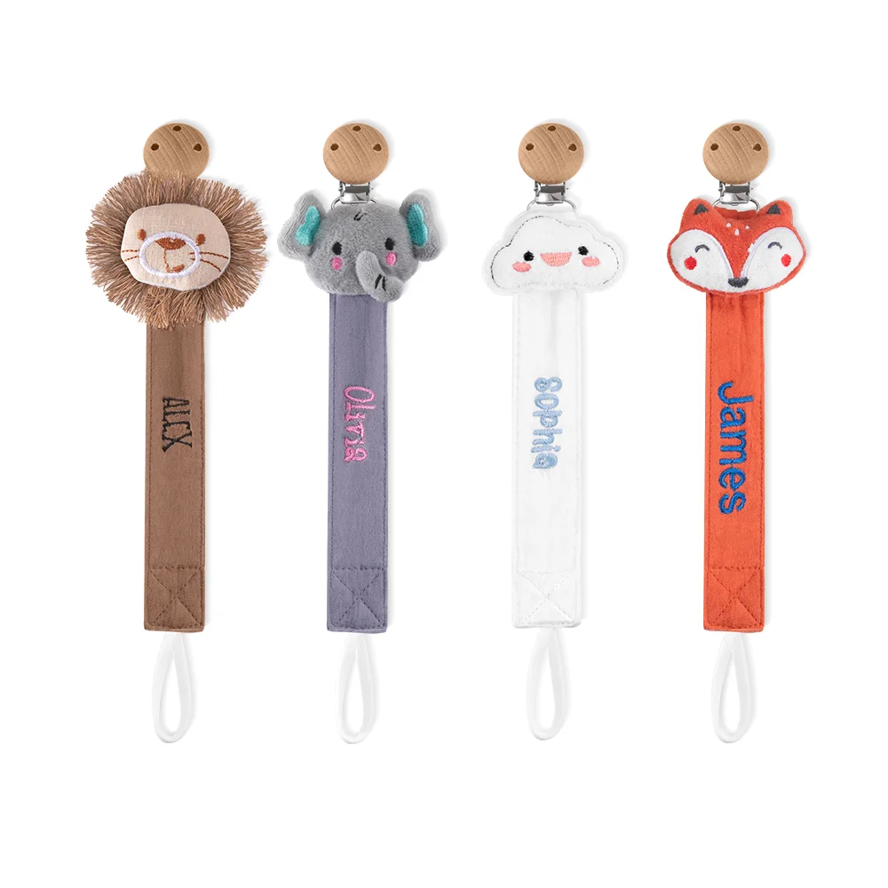 (Buy 2 FREE SHIPPING)Personalized Pacifier Clip, Embroidered Name, Baby Shower Gift, Binky Clip