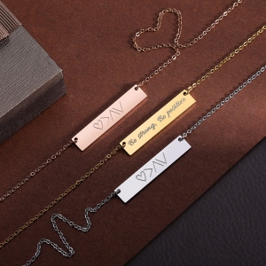"God is greater than the highs and lows" Personalized Bar Necklace