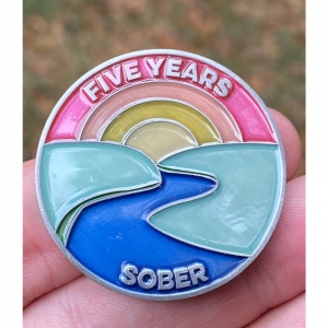 One Year Sober achievement coin