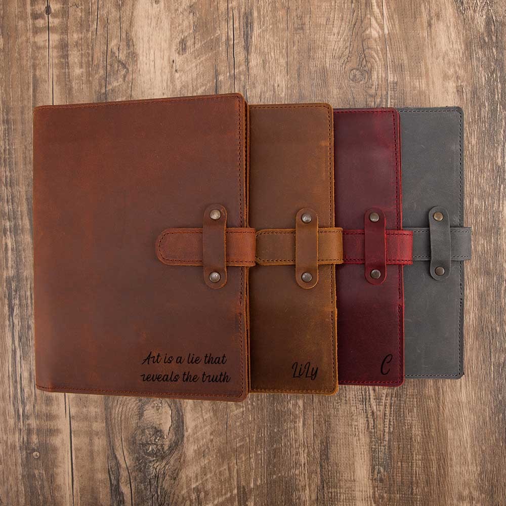 Handmade Leather Sketchbook Cover, Traveler's Leather Artist Sketch Pad Cover, Drawing Pencils Sketchbook, Personalized Artists Gifts