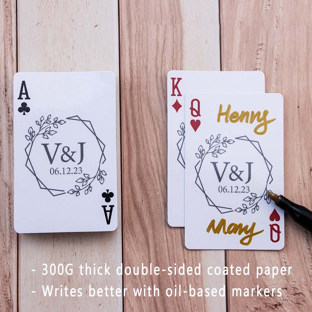 Wedding Guest Book Alternative, Custom Playing Cards, Couples Gift, Personalized Poker Cards, Unique Wedding Keepsake, Gift for Him