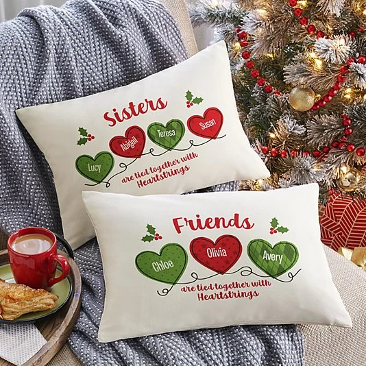 Holiday Heartstrings Throw Pillow