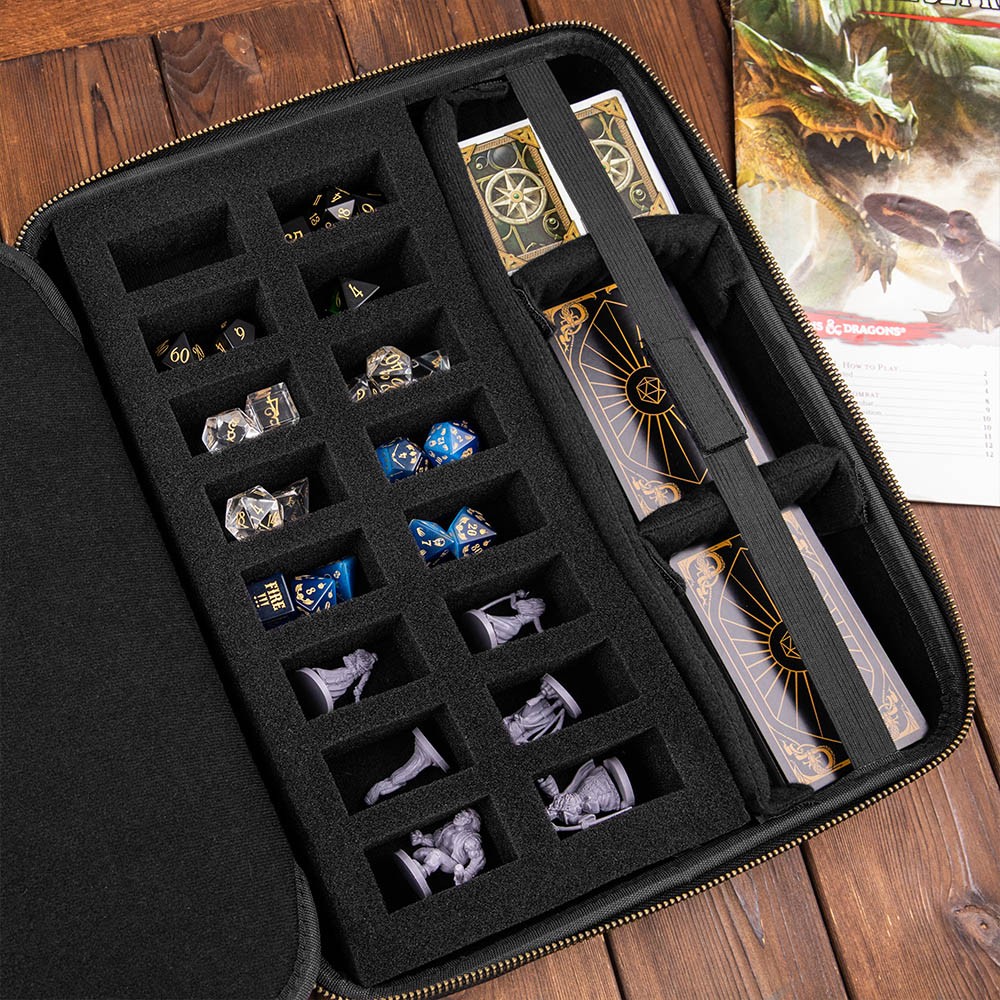 TTRPG Accessories Case for Dice and Miniatures I Custom Name RPG Bag of