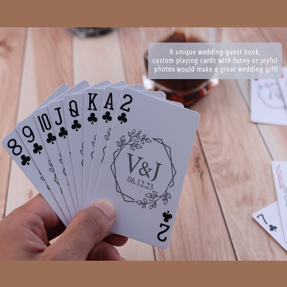 Wedding Guest Book Alternative, Custom Playing Cards, Couples Gift, Personalized Poker Cards, Unique Wedding Keepsake, Gift for Him