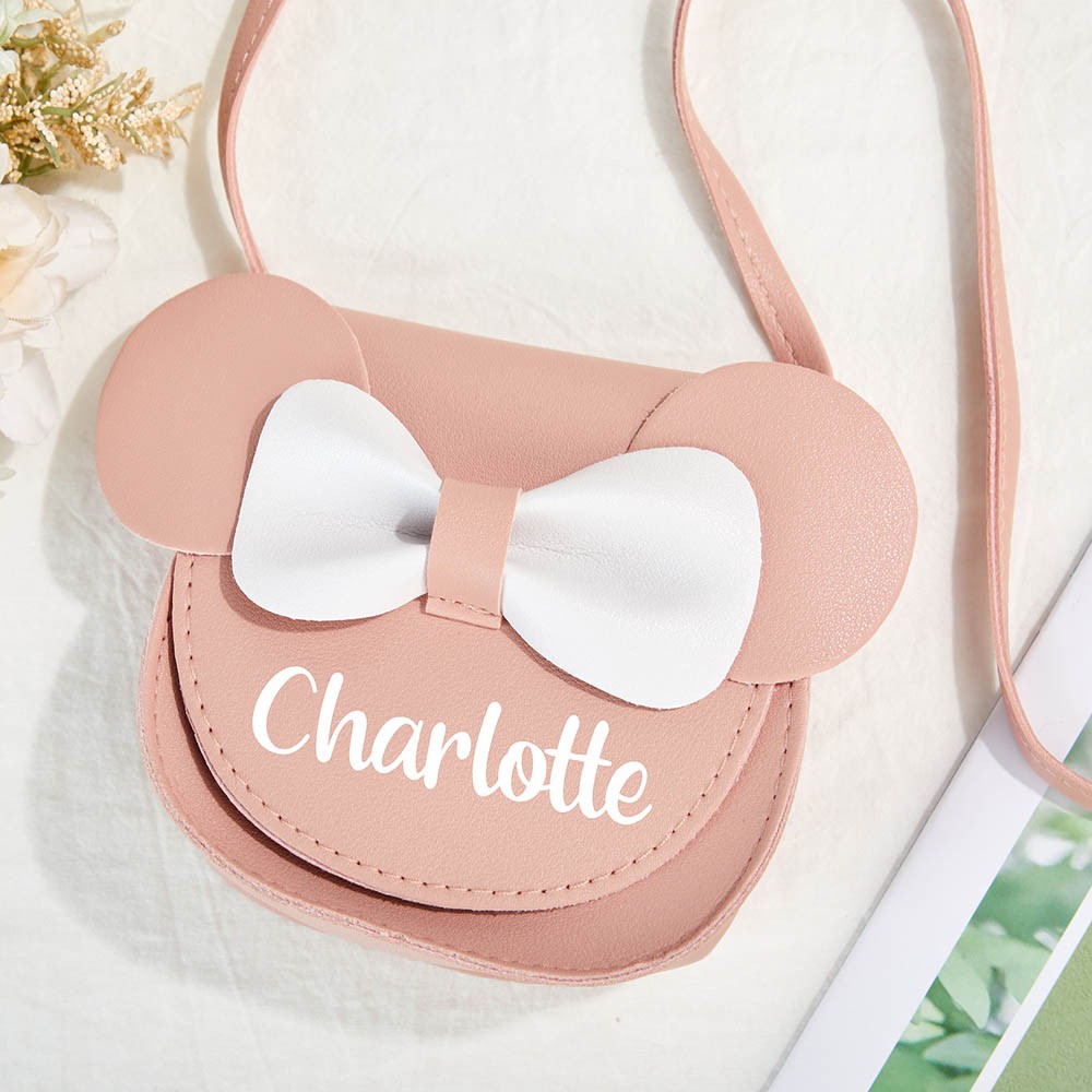 Personalized Mouse Purse, Custom Mini Leather Toddler Purse, Girls Mouse Purse, Kids Crossbody Bag, Birthday Gift, Little Girl Gift