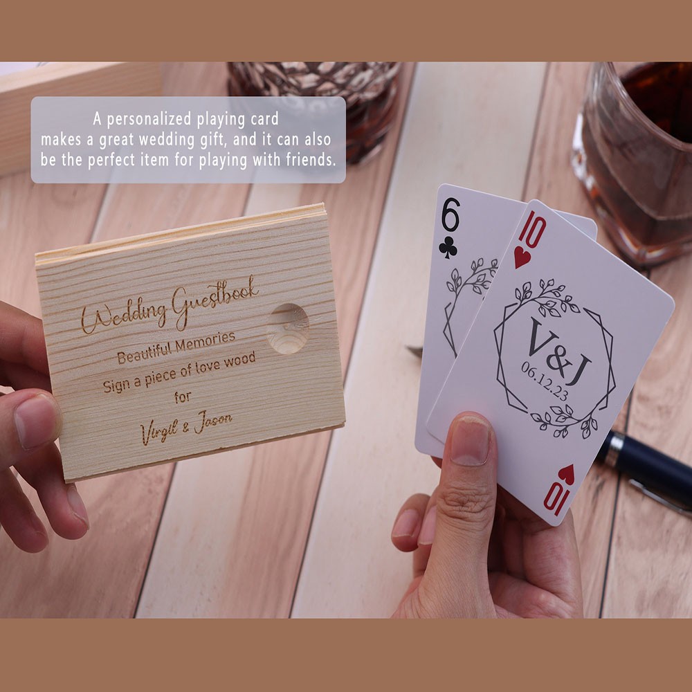 Wedding Guest Book Alternative, Custom Playing Cards, Couples Gift, Personalized Poker Cards, Unique Wedding Keepsake, Gift for Him
