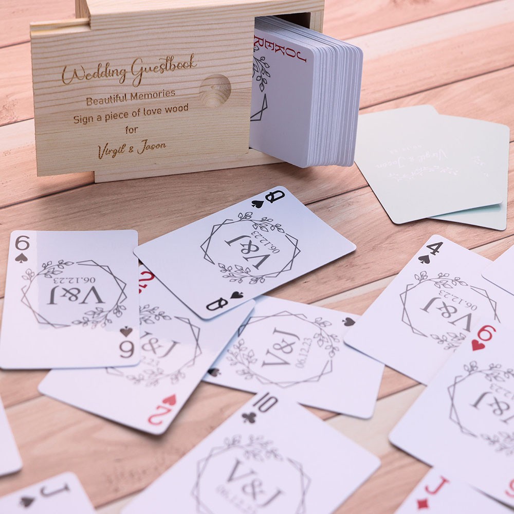 Wedding Guest Book Alternative, Custom Playing Cards, Couples Gift, Personalized Poker Cards, Unique Wedding Keepsake, Gift for Him